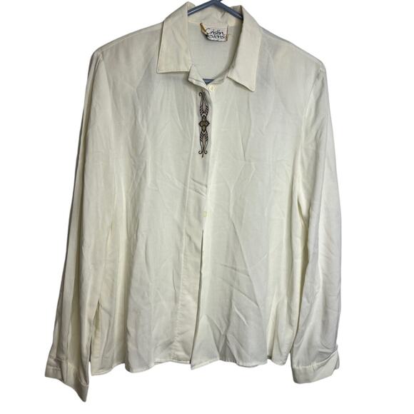 Vintage Cristin Stevens Dress Shirt Womens Small Embroidered Blouse - Picture 1 of 7